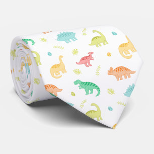 Green Blue Dinosaur Pattern Custom Name Tie