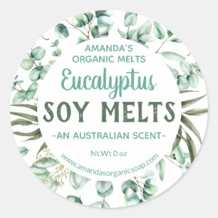 Green Blue Eucalyptus Infused Soy Wax Melt Labels