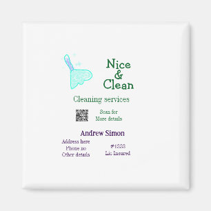 Green blue gitter clean mop add name address q r b magnet