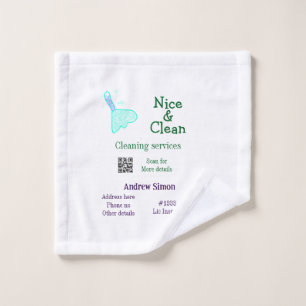 Green blue gitter clean mop add name address q r b wash cloth