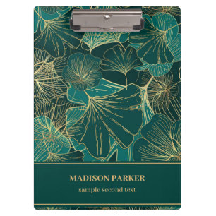 Green-Blue Gold Leaves Clipboard