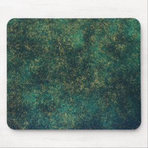 Green, Blue & Gold Watercolor Mouse Pad