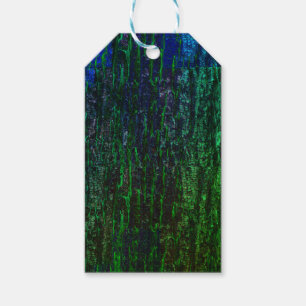 green blue gradient glitch tree bark gift tags