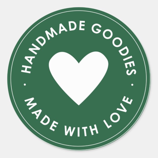 Green Blue Handmade Goodies Sticker (Front)