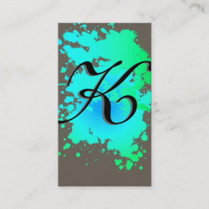 Green Blue Ink Paint Splash Business Card
