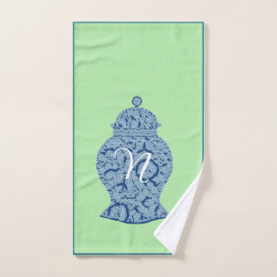 Green Blue Jar Ginger Jars Mosaic  Hand Towel