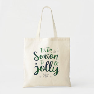 Green Blue Lumberjack Pattern Tis the Season to Be Tote Bag