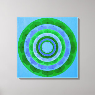 Green blue Mandala Canvas Print