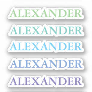 Green blue Name clear Back to School stickers