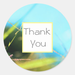 Green Blue Nature Thank You Wedding Gift Sticker