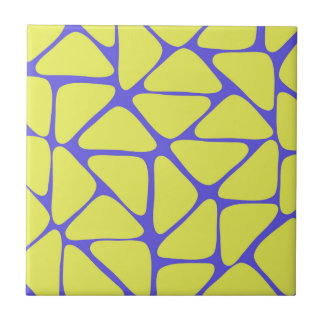 Green Blue Neon Geometric Triangle Pattern Tile