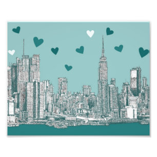 Green-blue NYC valentine Photo Print