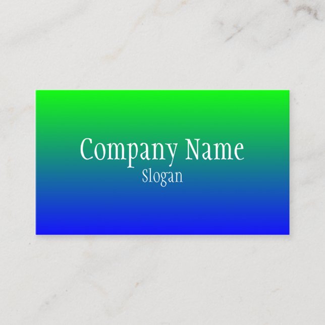 Green Blue Ombre Business Card (Front)