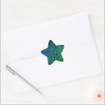 Green Blue Ombre Glitter Sparkle Sparkly Pattern  Star Sticker<br><div class="desc">Printed with glittery blue green background image!</div>