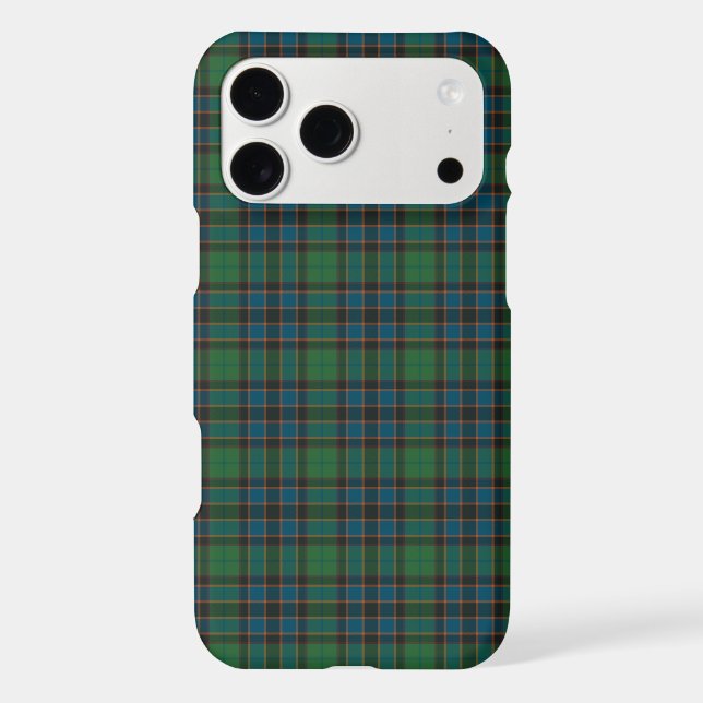 Green Blue Orange Plaid Tartan iPhone Case (Back)