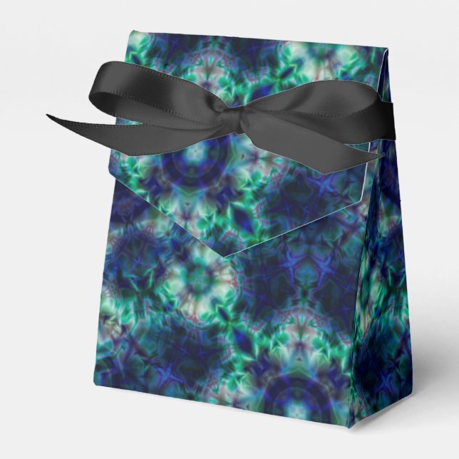 Green blue  ornament favour box (Front Side)