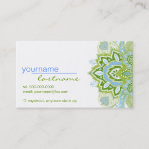 Green Blue Paisley Business Card