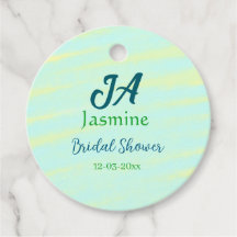 Green blue pastel watercolor bridal shower name da