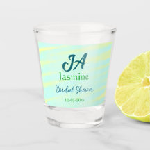 Green blue pastel watercolor bridal shower name da