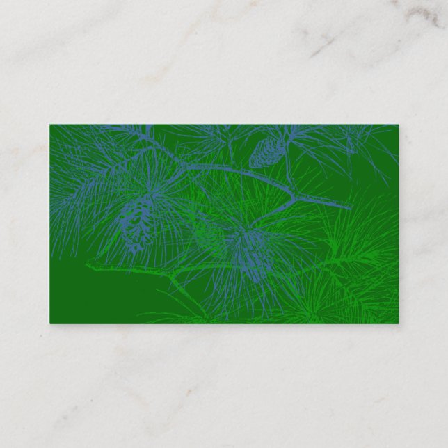 Green Blue Pine Pattern Business Card (Front)