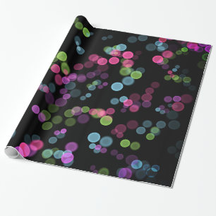 Green Blue Pink Purple Abstract Bubble Design Wrapping Paper