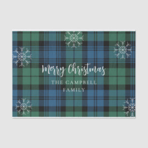 Green Blue Plaid Rustic Campbell Tartan Tissue Paper