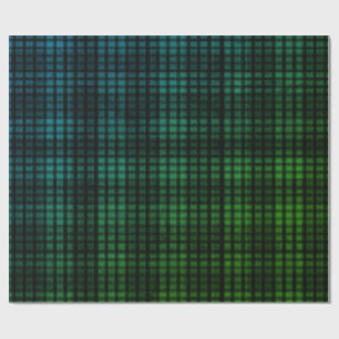 Green Blue Plaid Wrapping Paper
