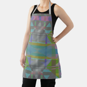 Green Blue Purple Geometric Apron