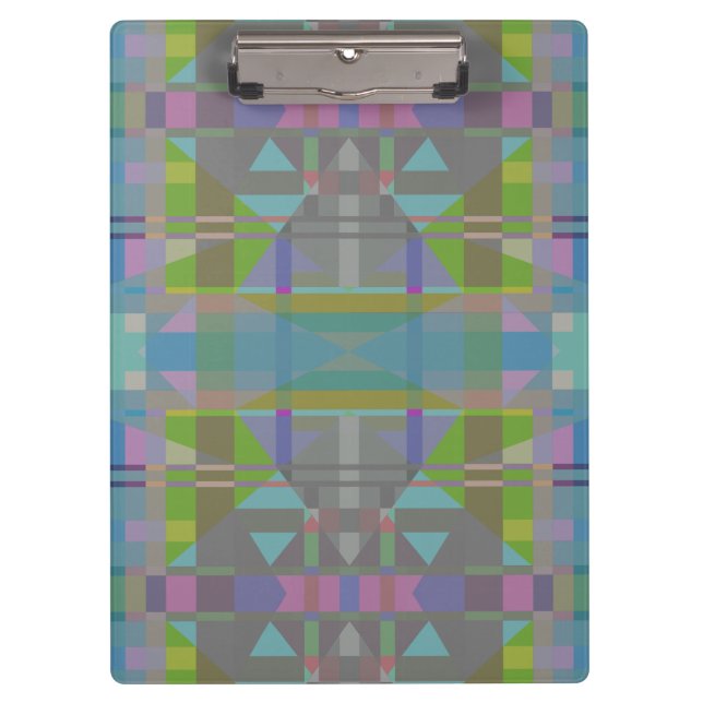Green Blue Purple Geometric Clipboard (Front)