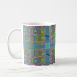 Green Blue Purple Geometric Coffee Mug