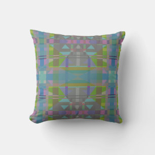 Green Blue Purple Geometric Cushion