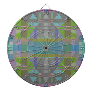 Green Blue Purple Geometric Dartboard