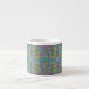 Green Blue Purple Geometric Espresso Cup