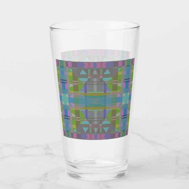 Green Blue Purple Geometric Glass (Front)