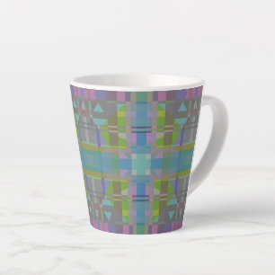 Green Blue Purple Geometric  Latte Mug