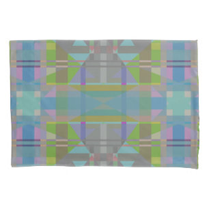 Green Blue Purple Geometric Pillowcase