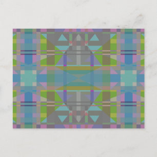 Green Blue Purple Geometric Postcard