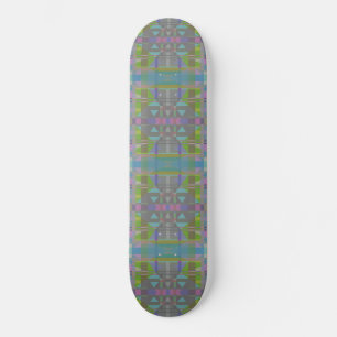 Green Blue Purple Geometric Skateboard
