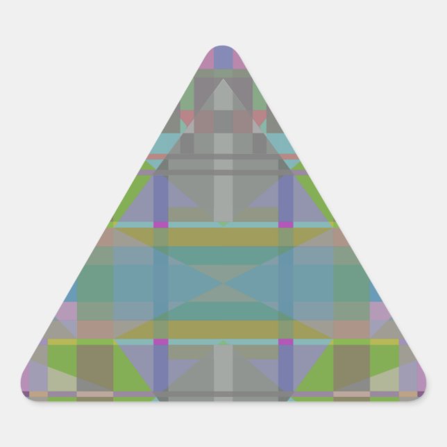 Green Blue Purple Geometric Triangle Sticker (Front)