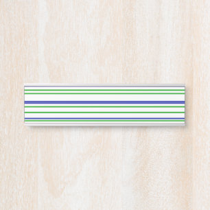 Green blue purple stripes modern custom pattern door sign