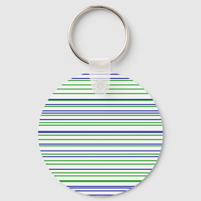 Green blue purple stripes modern custom pattern  key ring (Front)