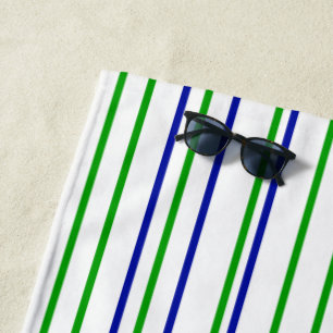 Green blue purple stripes modern custom pattern t beach towel