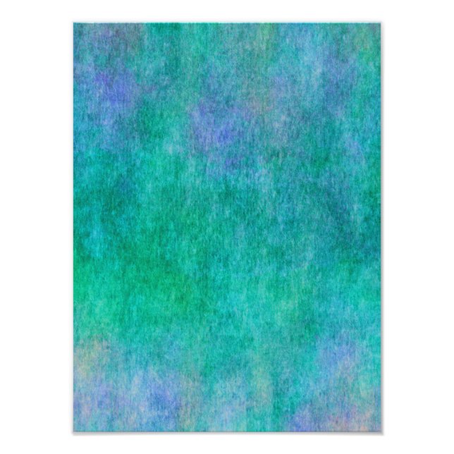 Green Blue Purple Watercolor Background Photo Print (Front)