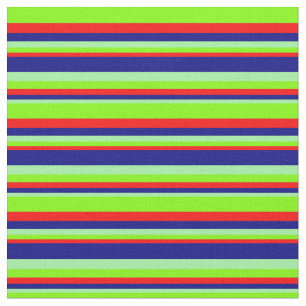 Green, Blue, Red, and Chartreuse Lines Fabric