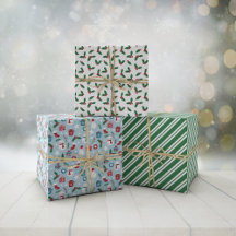 Green Blue Red Cute Cosy Christmas Patterns