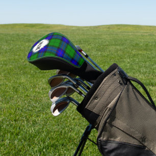 Green Blue Red Tartan Plaid Monogram Golf Head Cover