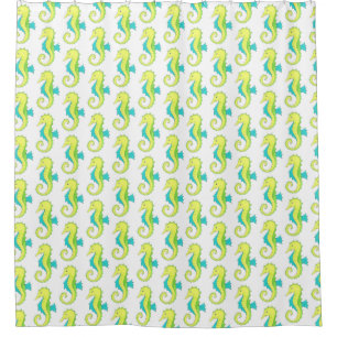 Green Blue Sea Horse Seahorse Ocean Marine Life Shower Curtain
