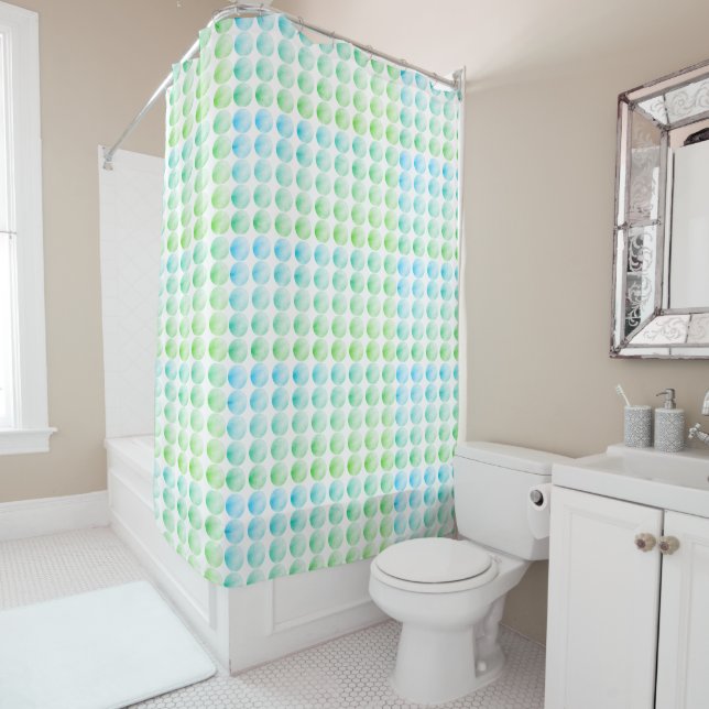 Green Blue Shower Curtain  (In Situ)