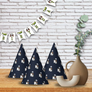 Green Blue Soccer Sports Game Birthday Party Hat