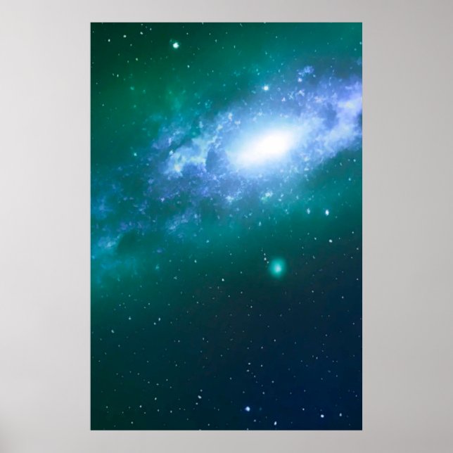 Green Blue Spinning Galaxy Poster (Front)